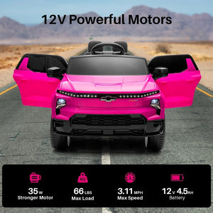 12V Licensed Chevrolet Silverado Ride-On Truck with Remote Control and 4 Wheels for Kids Trend Times 3