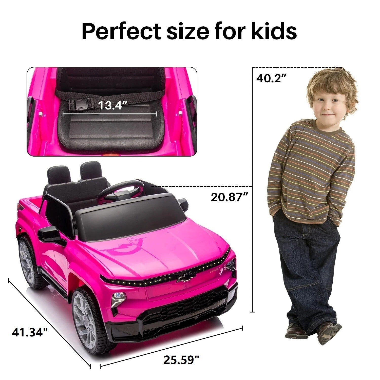 12V Licensed Chevrolet Silverado Ride-On Truck with Remote Control and 4 Wheels for Kids Trend Times 6