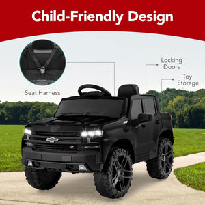 12V Licensed Chevrolet Silverado Electric Ride-On Truck Toy with Parent Remote Control Trend Times 4
