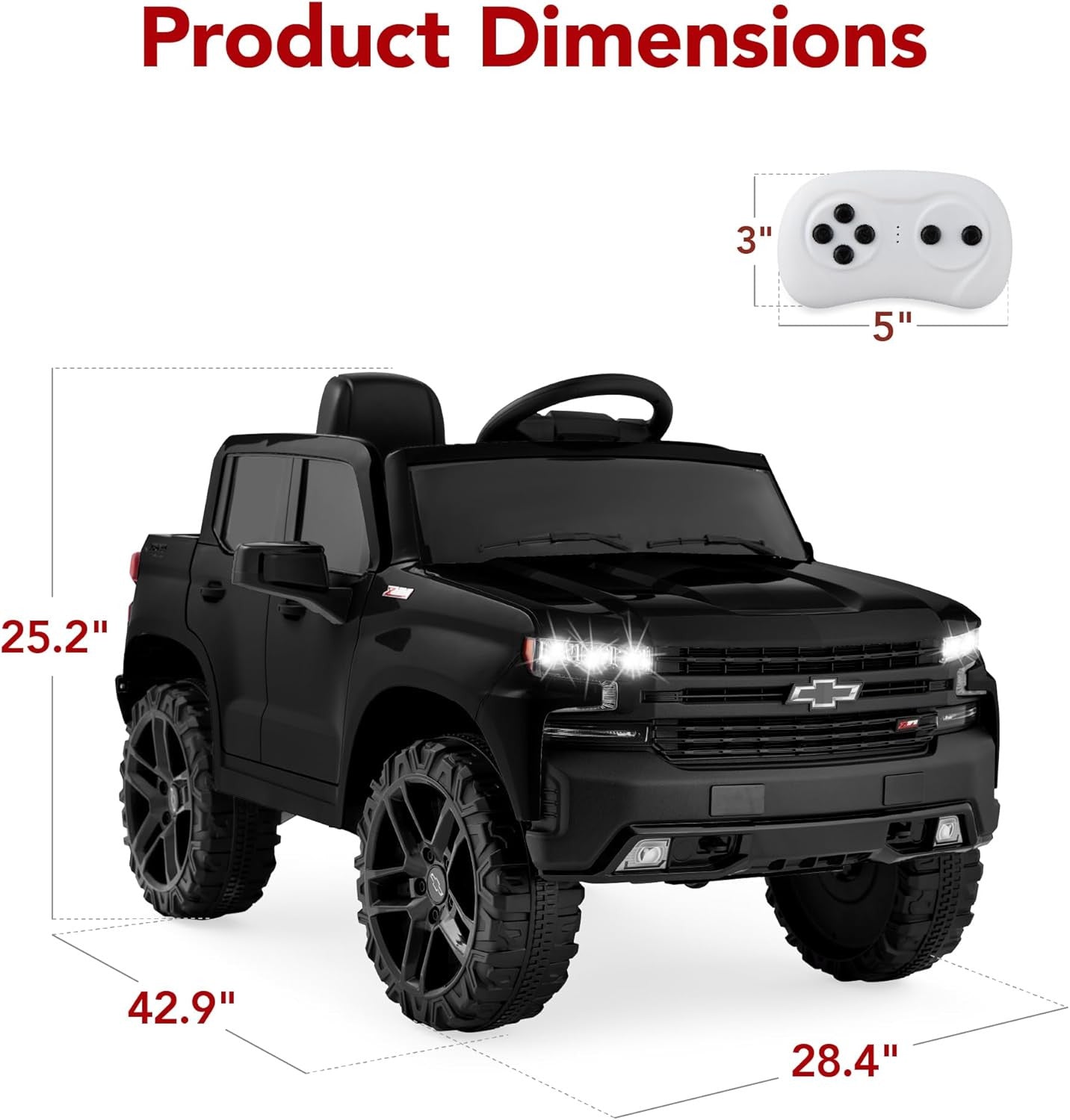12V Licensed Chevrolet Silverado Electric Ride-On Truck Toy with Parent Remote Control Trend Times 6