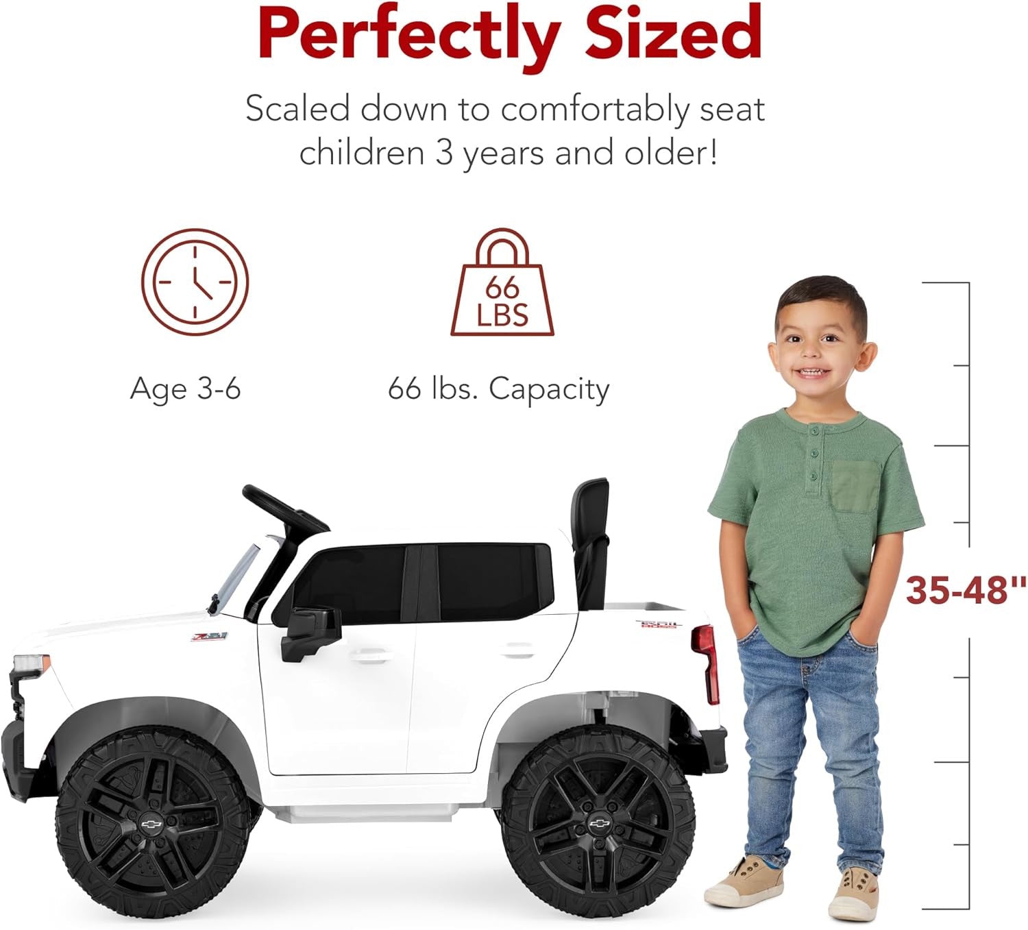 12V Licensed Chevrolet Silverado Electric Ride-On Truck Toy with Parent Remote Control Trend Times 3