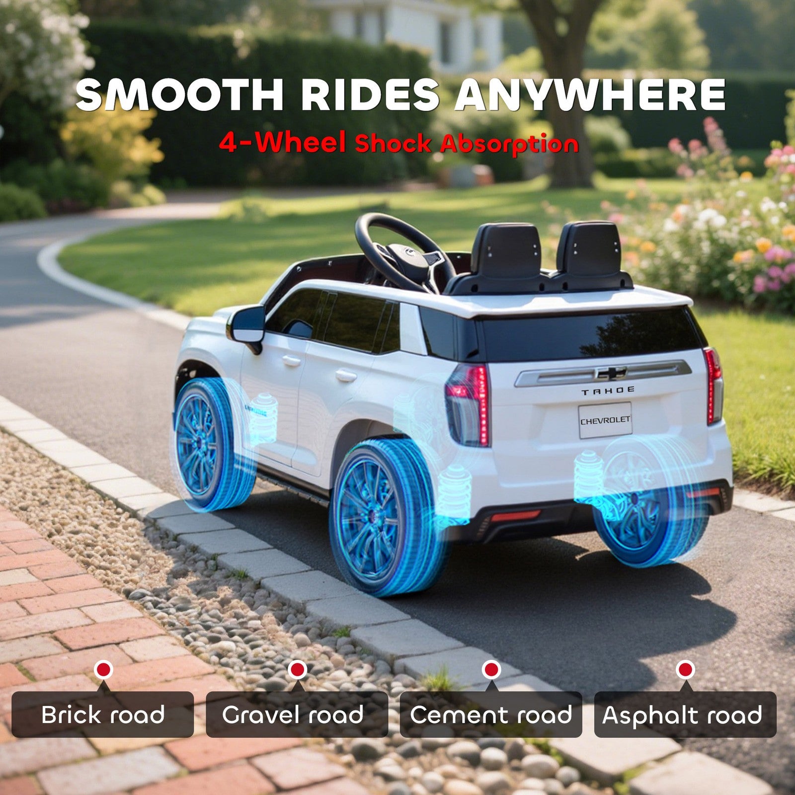 12V Licensed Chevrolet Tahoe Kids Ride-On Toy with Music and Suspension System Trend Times 9