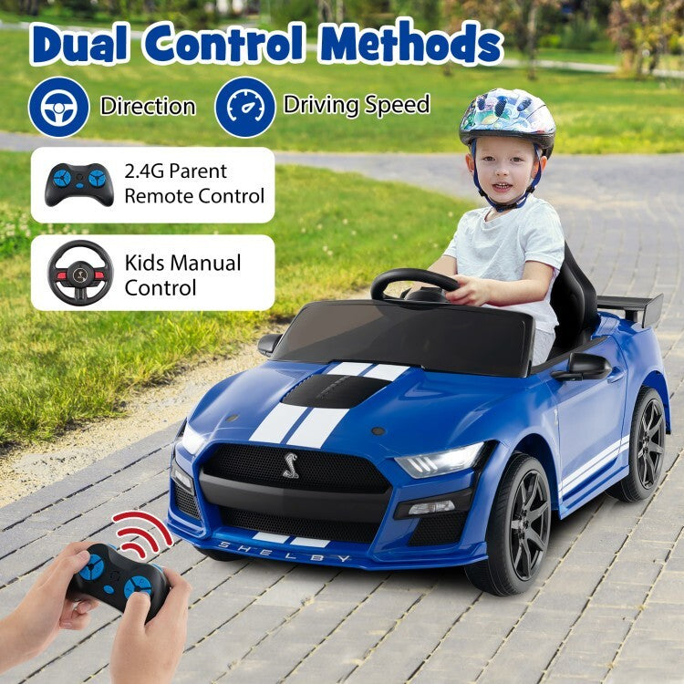 12V Licensed Ford Mustang Shelby GT500 Kids Ride-On Car with Remote Control for Ages 3-8 Trend Times 2
