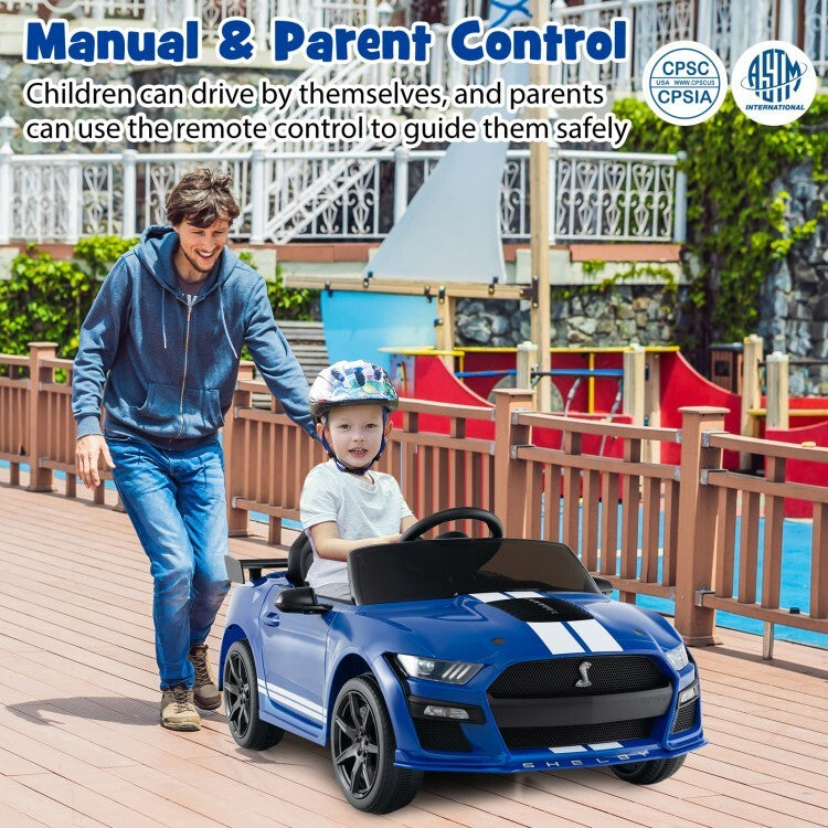 12V Licensed Ford Mustang Shelby GT500 Kids Ride-On Car with Remote Control for Ages 3-8 Trend Times 3