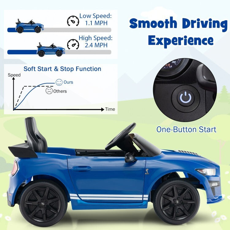 12V Licensed Ford Mustang Shelby GT500 Kids Ride-On Car with Remote Control for Ages 3-8 Trend Times 6
