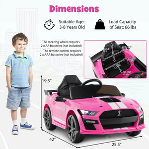 12V Licensed Ford Mustang Shelby GT500 Kids Ride-On Car with Remote Control Trend Times 1