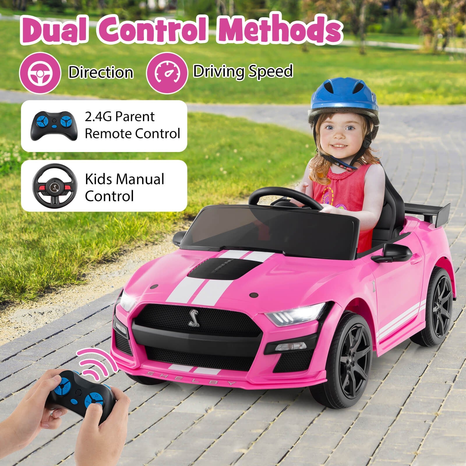 12V Licensed Ford Mustang Shelby GT500 Kids Ride-On Car with Remote Control Trend Times 2