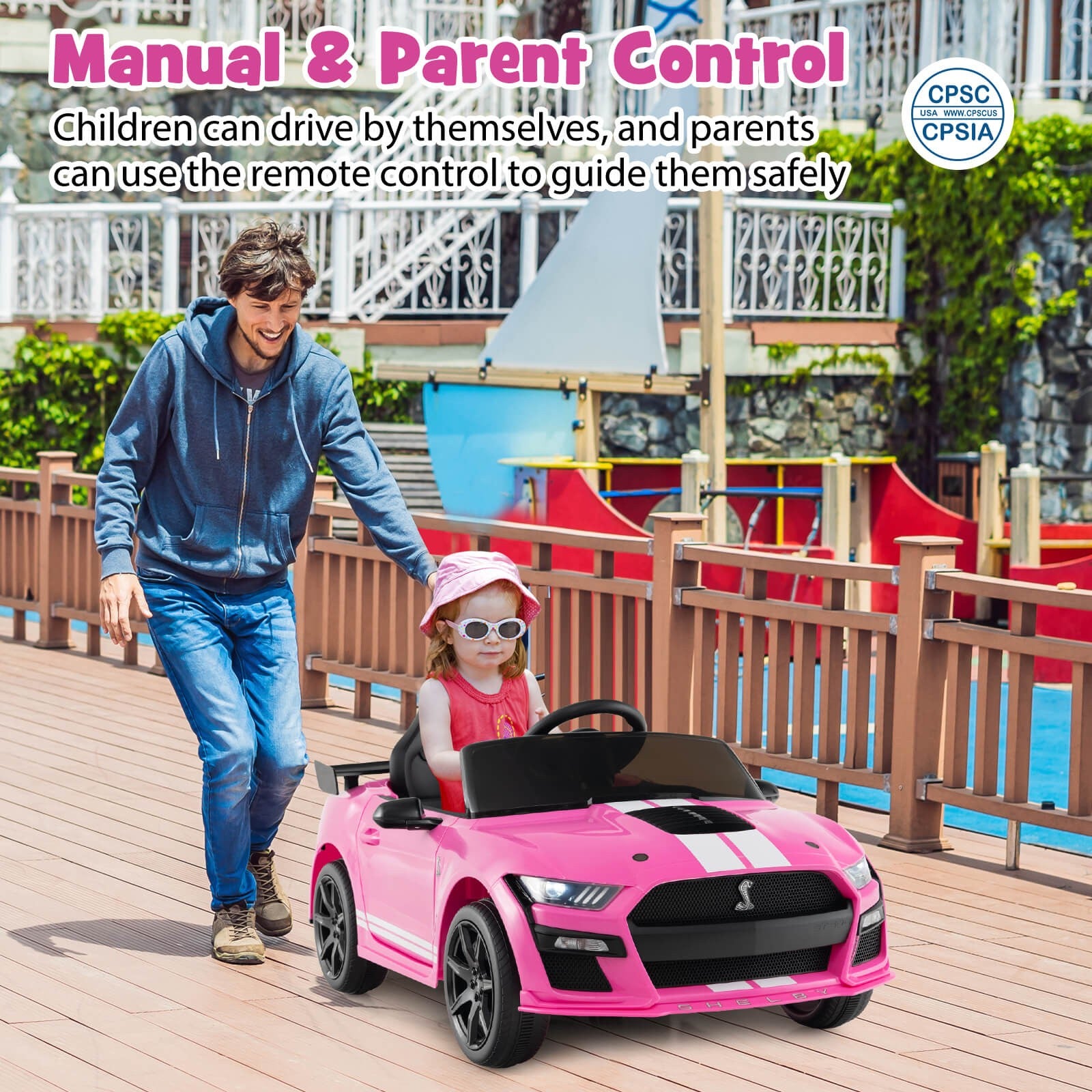 12V Licensed Ford Mustang Shelby GT500 Kids Ride-On Car with Remote Control Trend Times 8