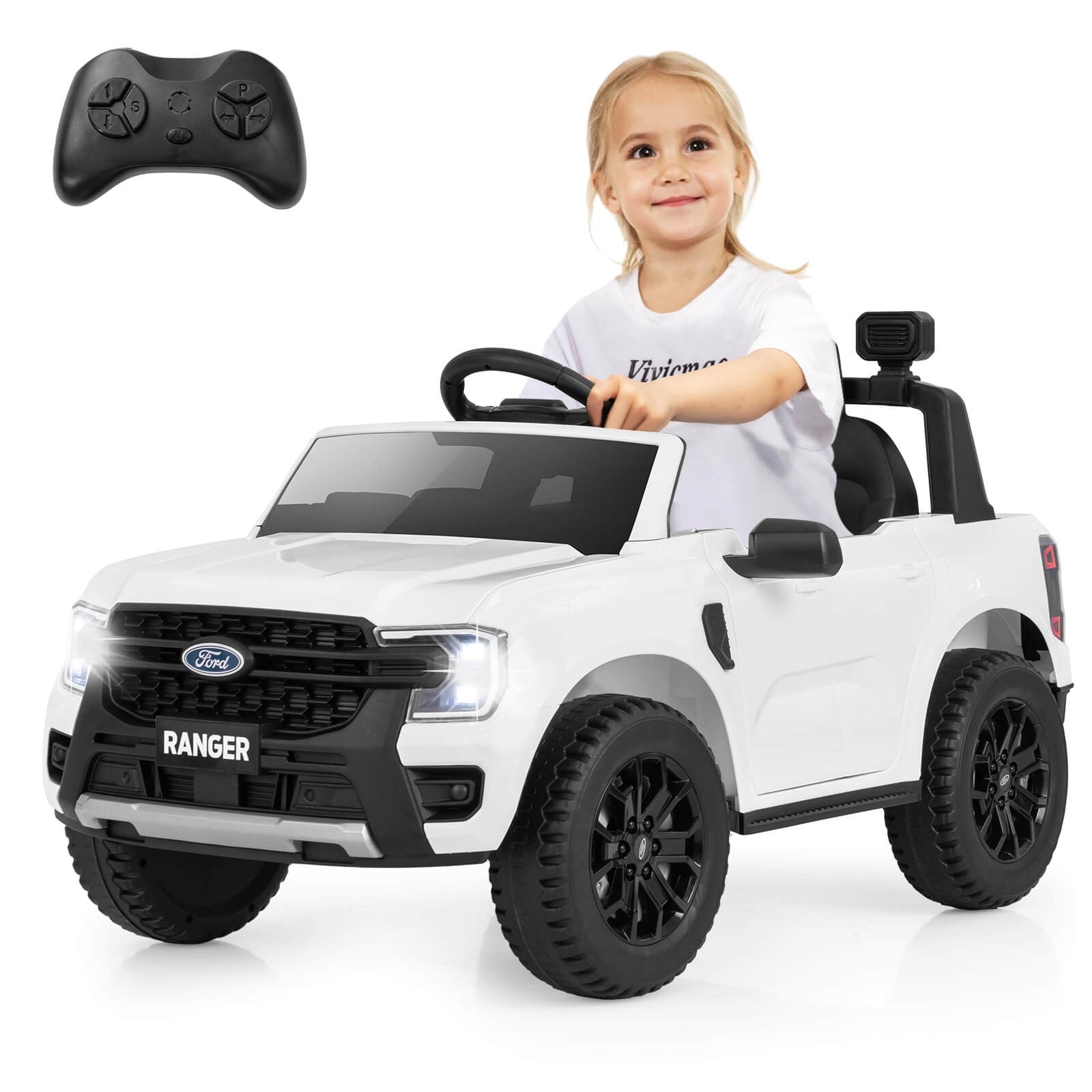 12V Licensed Ford Ranger Kids Ride-On Car with Remote Control and Storage Basket Trend Times 0