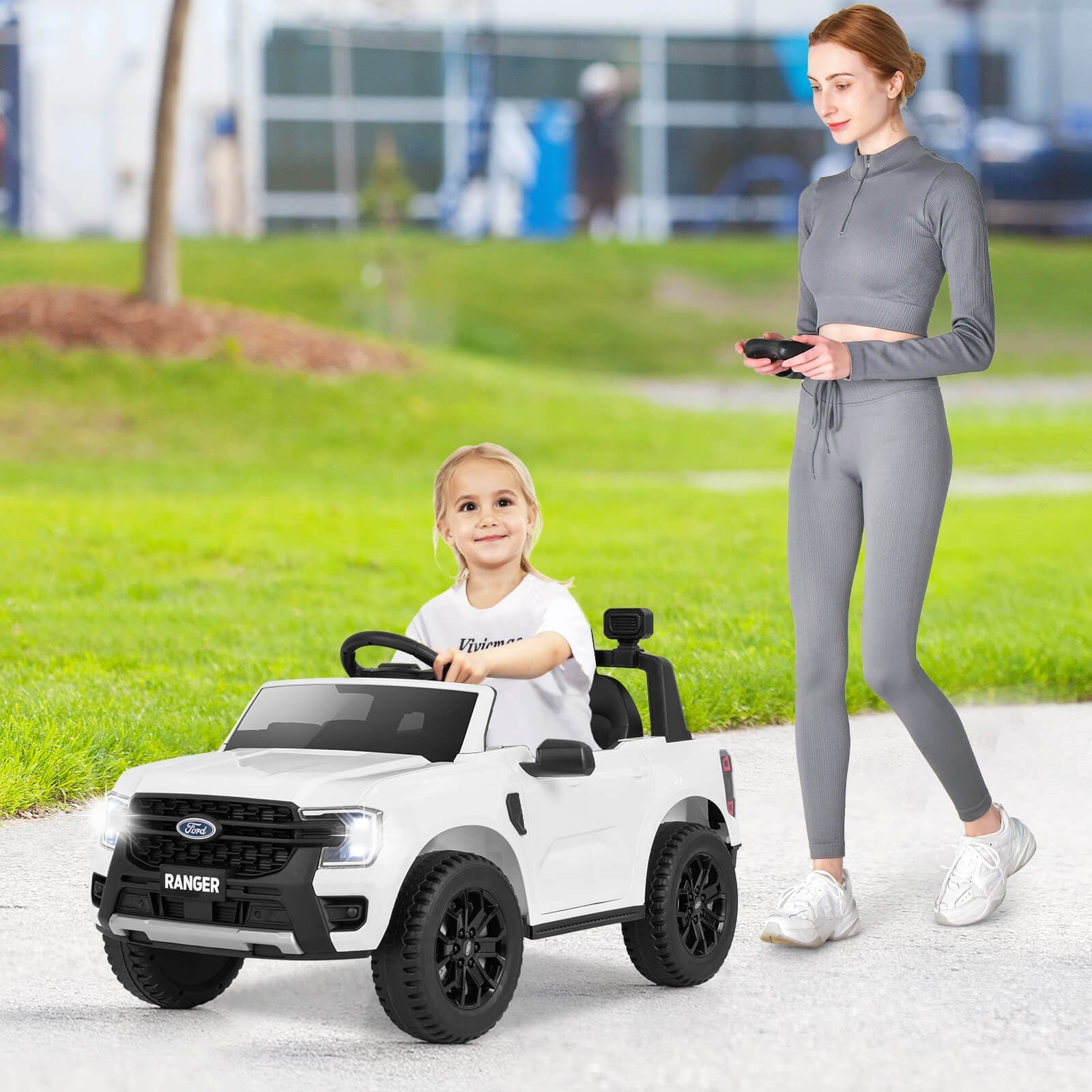 12V Licensed Ford Ranger Kids Ride-On Car with Remote Control and Storage Basket Trend Times 2