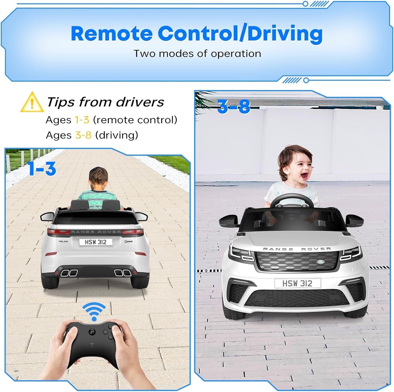 12V Licensed Land Rover Electric Ride-On Car for Kids with Parent Remote Control Trend Times 13