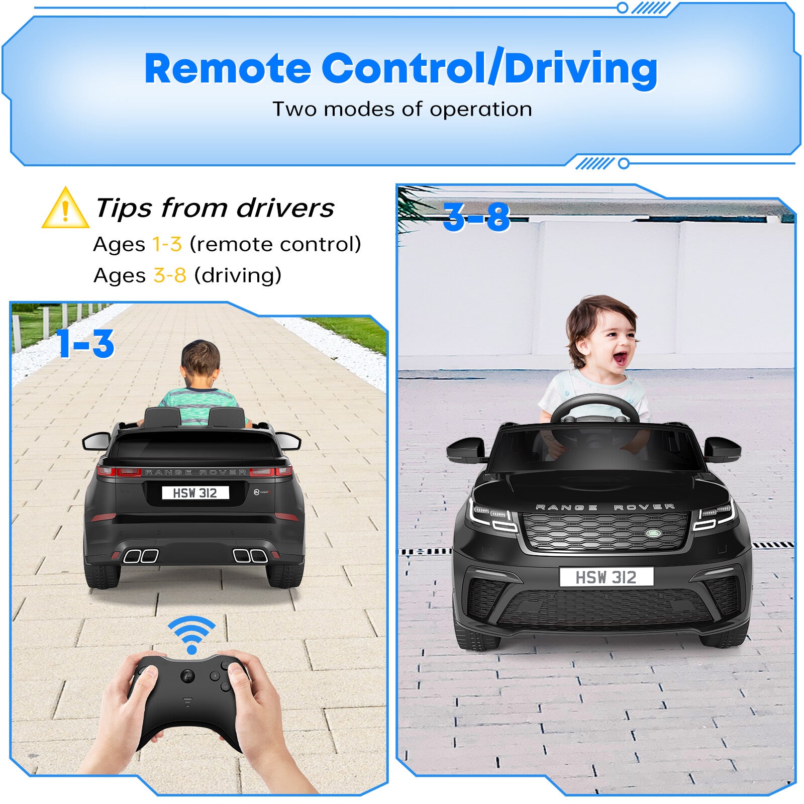 12V Licensed Land Rover Electric Ride-On Car for Kids with Parent Remote Control Trend Times 8