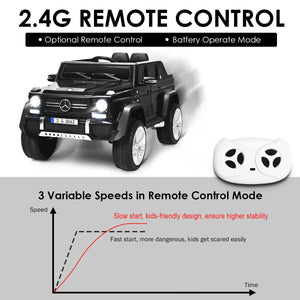 12V Licensed Kids Ride-On Mercedes-Benz RC Motorized Car with Trunk Black Trend Times 5