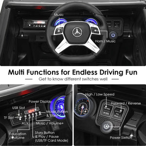 12V Licensed Kids Ride-On Mercedes-Benz RC Motorized Car with Trunk Black Trend Times 6