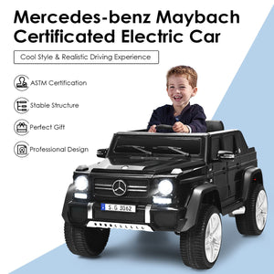 12V Licensed Kids Ride-On Mercedes-Benz RC Motorized Car with Trunk Black Trend Times 7