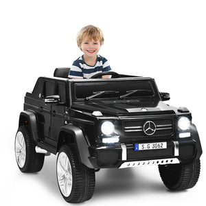 12V Licensed Mercedes-Benz Kids Ride-On RC Motorized Car with Trunk Black Trend Times 0