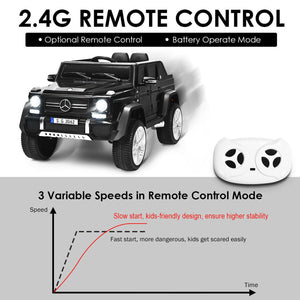 12V Licensed Mercedes-Benz Kids Ride-On RC Motorized Car with Trunk Black Trend Times 4