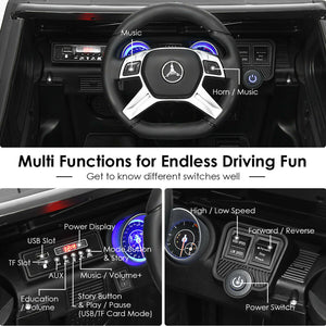 12V Licensed Mercedes-Benz Kids Ride-On RC Motorized Car with Trunk Black Trend Times 5