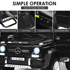 12V Licensed Mercedes-Benz Kids Ride-On RC Motorized Car with Trunk Black Trend Times 8