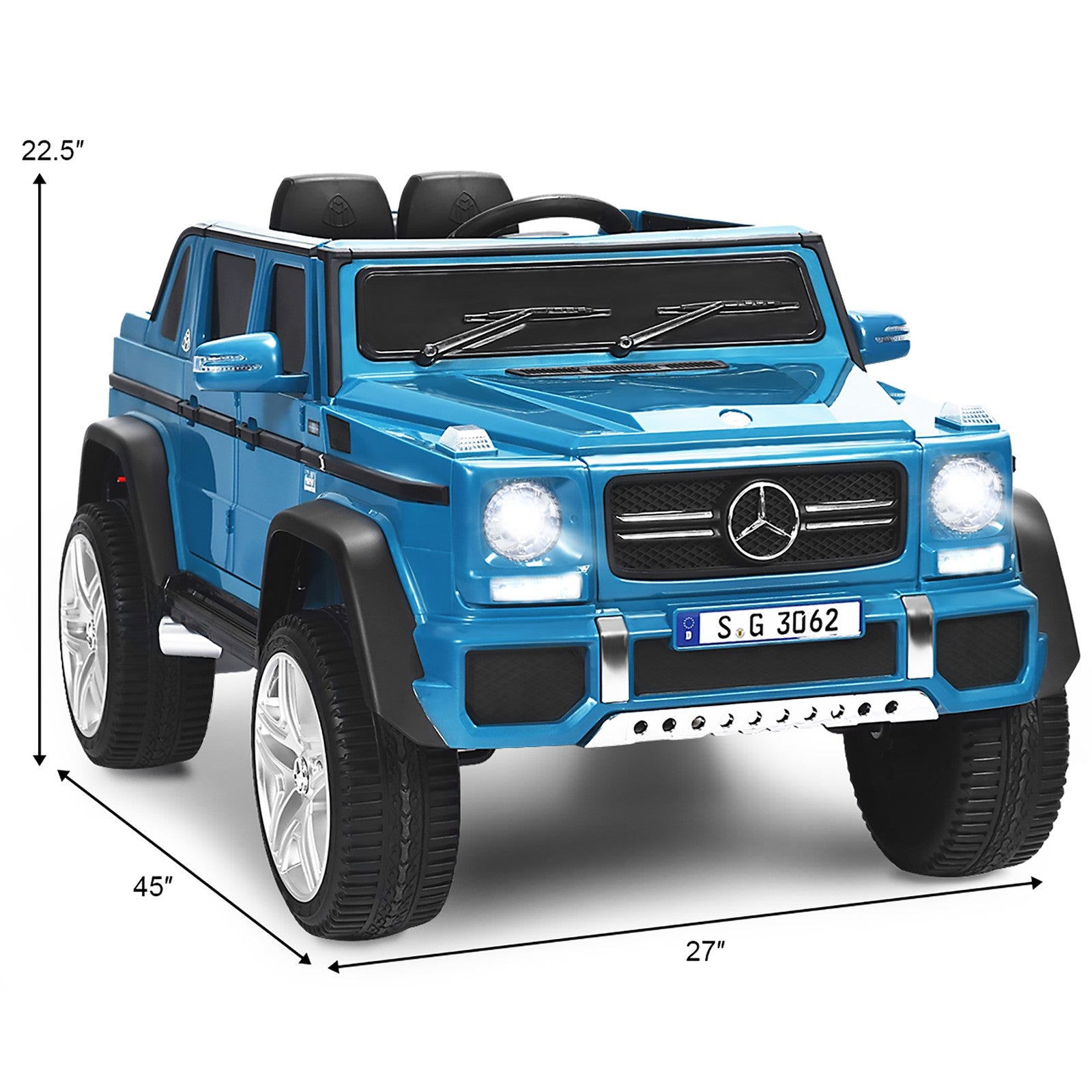12V Licensed Kids Ride-On Mercedes-Benz RC Motorized Car with Trunk Navy Trend Times 1