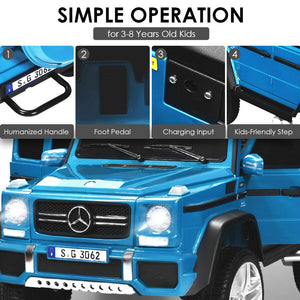 12V Licensed Kids Ride-On Mercedes-Benz RC Motorized Car with Trunk Navy Trend Times 8