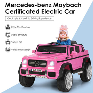 12V Licensed Mercedes-Benz Kids Ride-On RC Motorized Car with Trunk Pink Trend Times 6