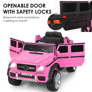 12V Licensed Mercedes-Benz Kids Ride-On RC Motorized Car with Trunk Pink Trend Times 7