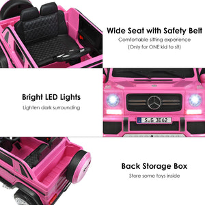 12V Licensed Mercedes-Benz Kids Ride-On RC Motorized Car with Trunk Pink Trend Times 9