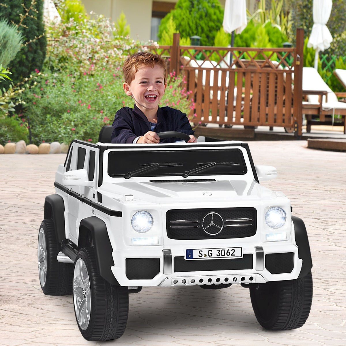12V Licensed Kids Ride-On Mercedes-Benz RC Motorized Car with Trunk and Music Trend Times 3
