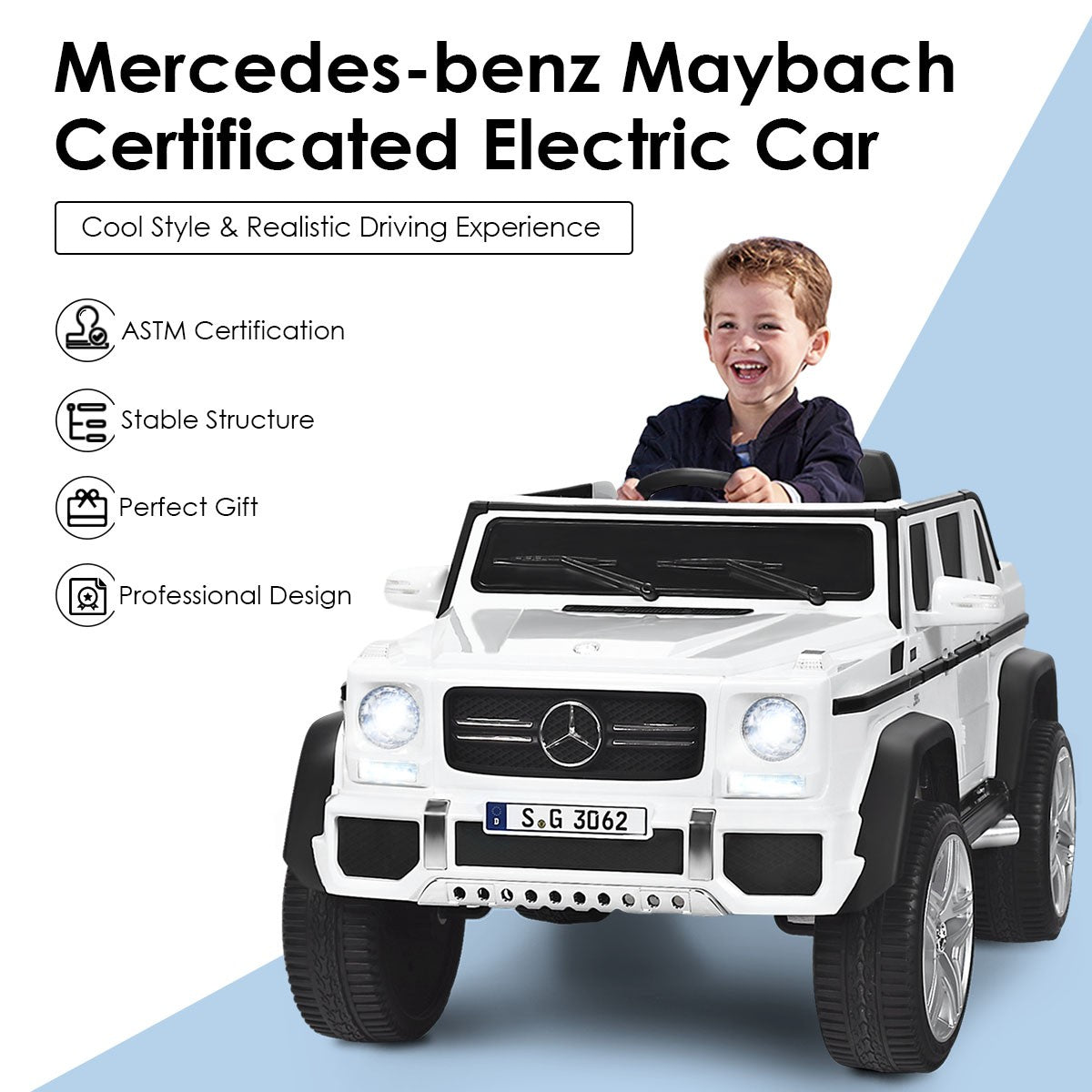 12V Licensed Kids Ride-On Mercedes-Benz RC Motorized Car with Trunk and Music Trend Times 7