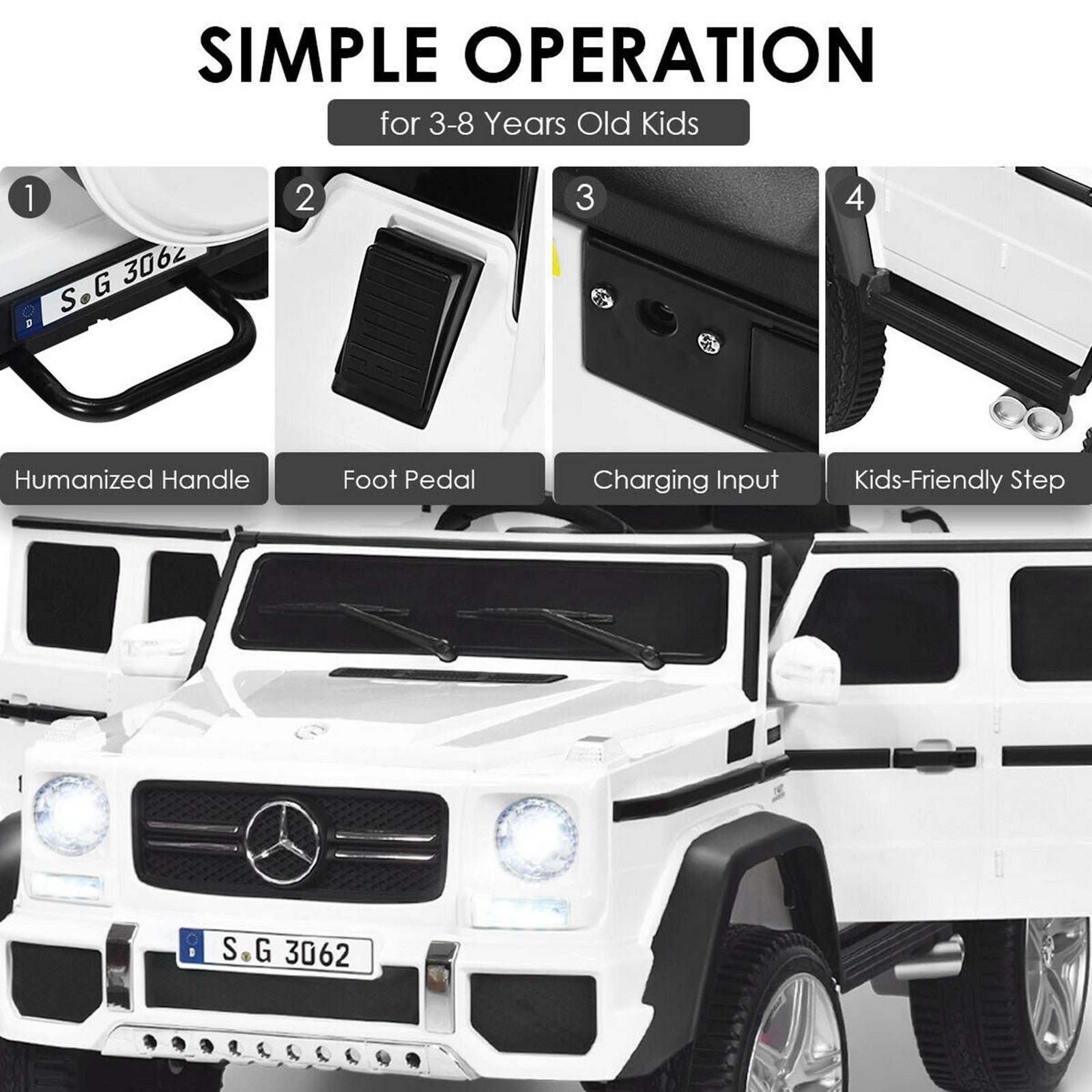 12V Licensed Kids Ride-On Mercedes-Benz RC Motorized Car with Trunk and Music Trend Times 8