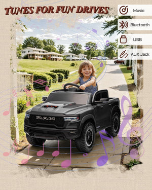 12V Licensed Ram 1500 Ride-On Pickup Truck Toy for Kids and Toddlers Trend Times 2