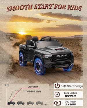 12V Licensed Ram 1500 Ride-On Pickup Truck Toy for Kids and Toddlers Trend Times 5
