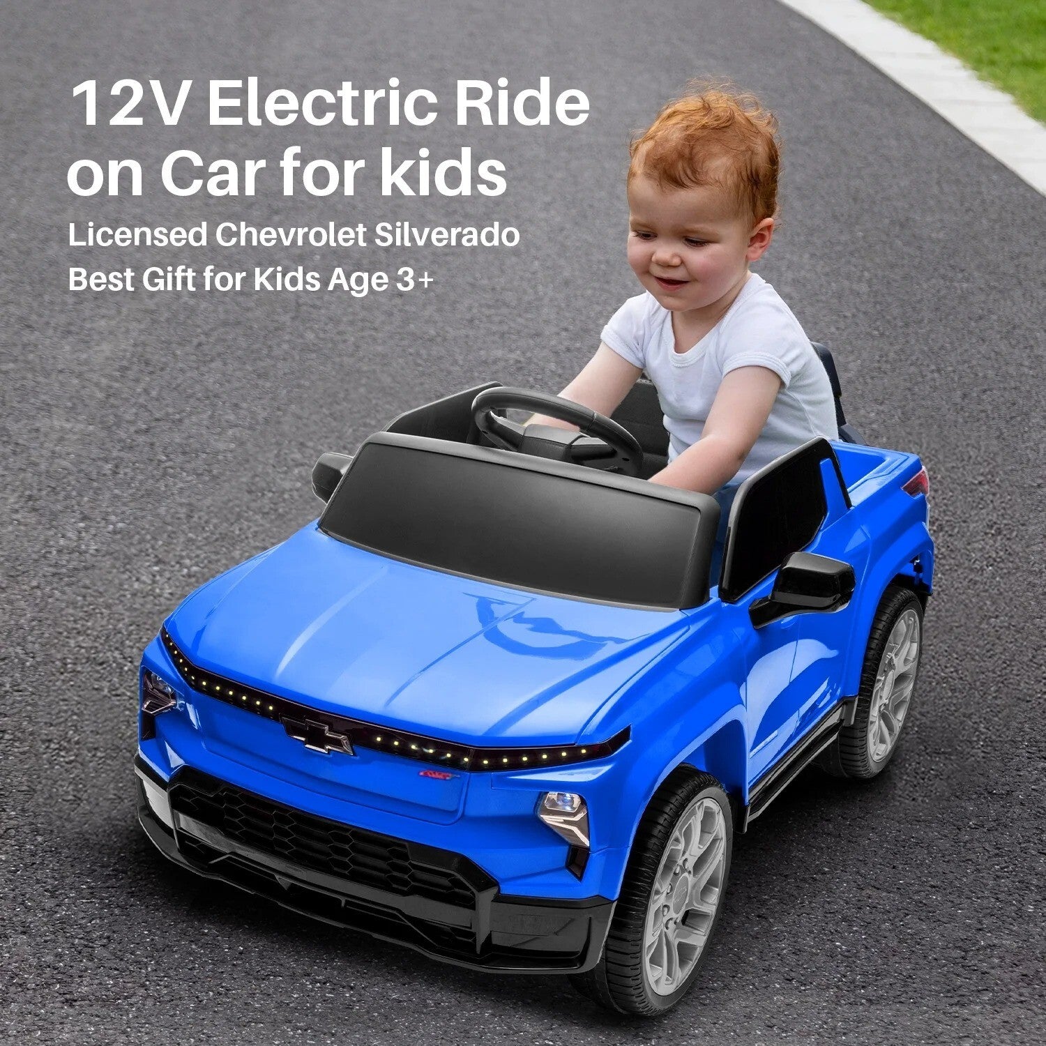 12V Licensed Silverado Electric Ride-On Truck Toy with Remote for Toddlers and Kids Trend Times 2