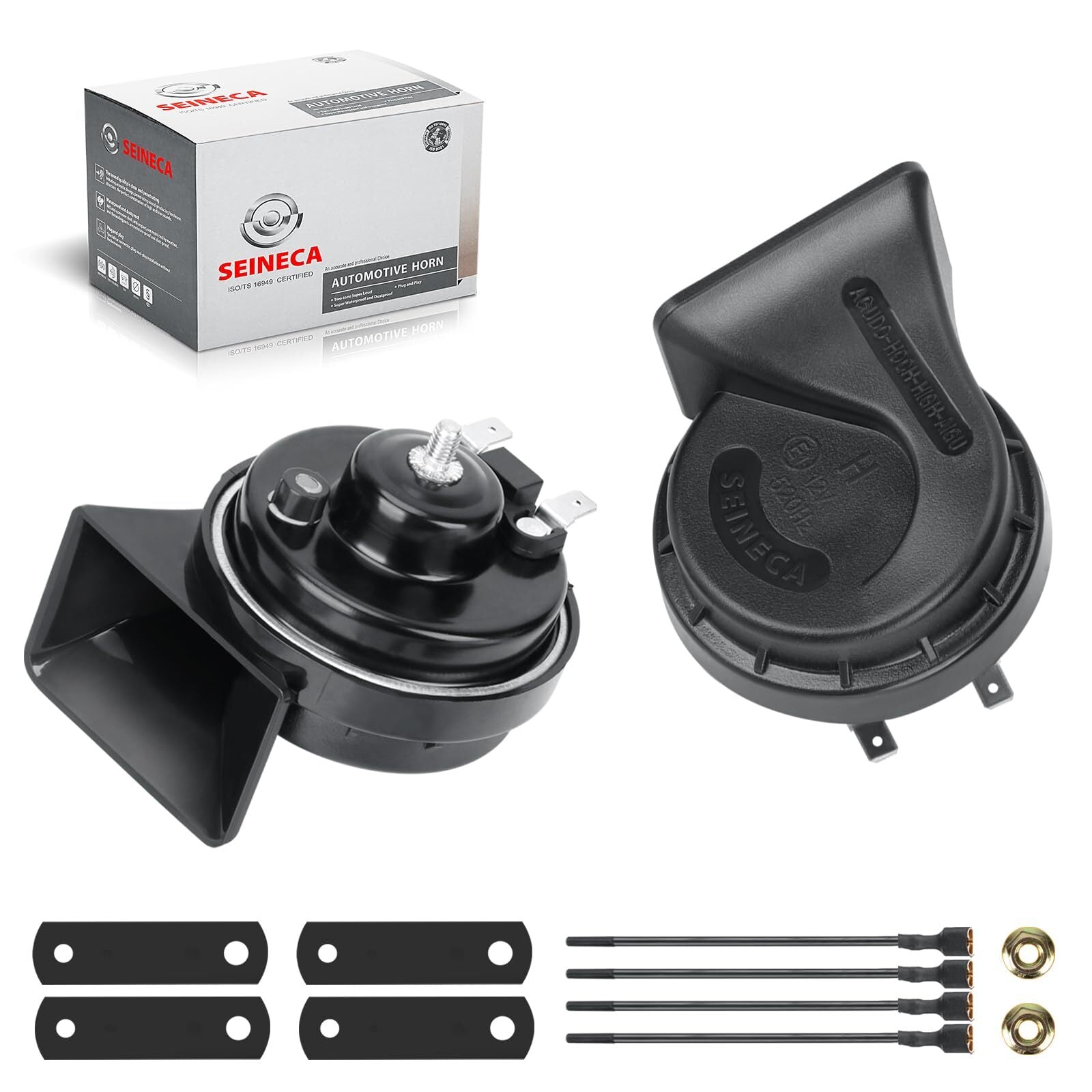 12V Loud Dual-Tone Electric Snail Horn Kit Universal Fit for Truck Car SUV Trend Times 0
