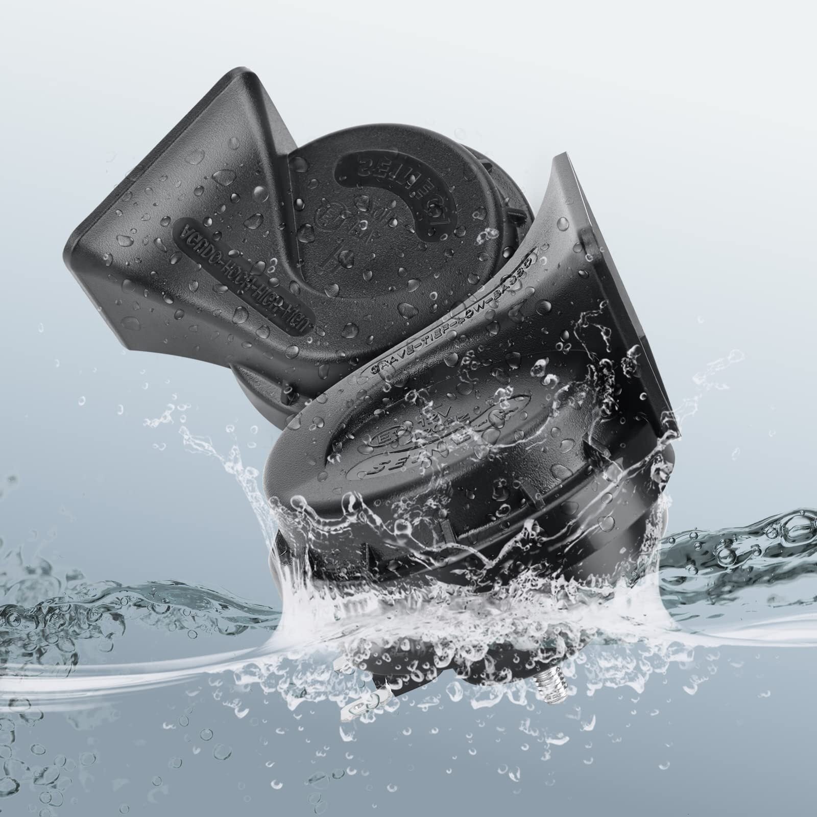 12V Loud Dual-Tone Electric Snail Horn Kit Universal Fit for Truck Car SUV Trend Times 2