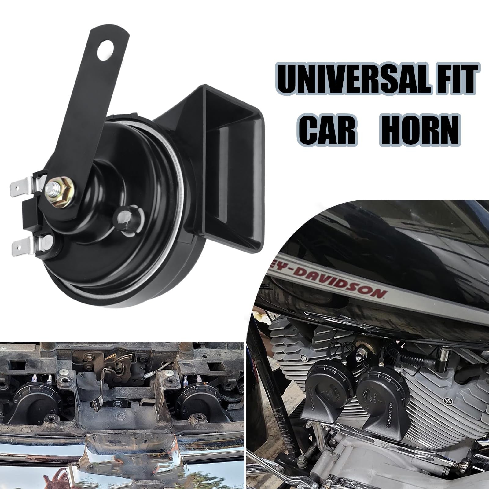 12V Loud Dual-Tone Electric Snail Horn Kit Universal Fit for Truck Car SUV Trend Times 1