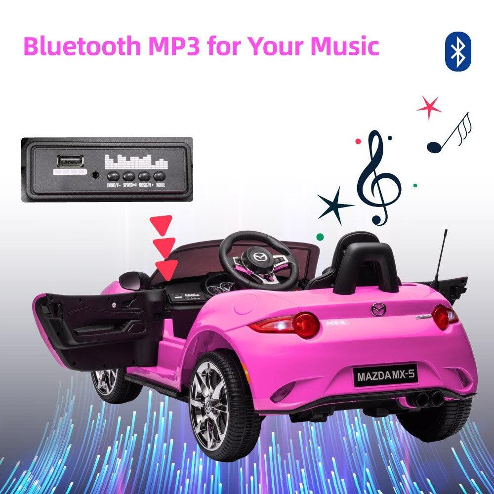 12V Kids Electric Ride-On Car with Remote Control and MP3 Player Pink Power Wheel Toy Trend Times 2