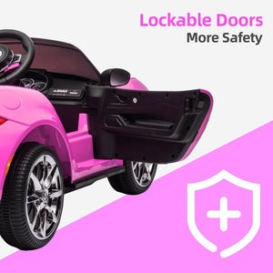 12V Kids Electric Ride-On Car with Remote Control and MP3 Player Pink Power Wheel Toy Trend Times 4
