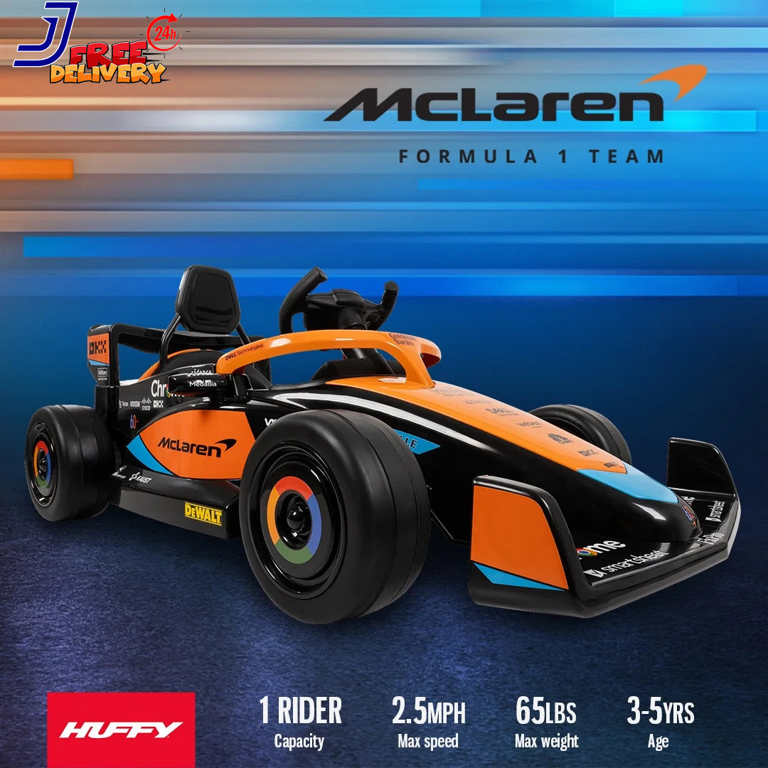 12V Kids Battery-Powered Ride-On McLaren F1 Race Car with Remote Control Toy Trend Times 3