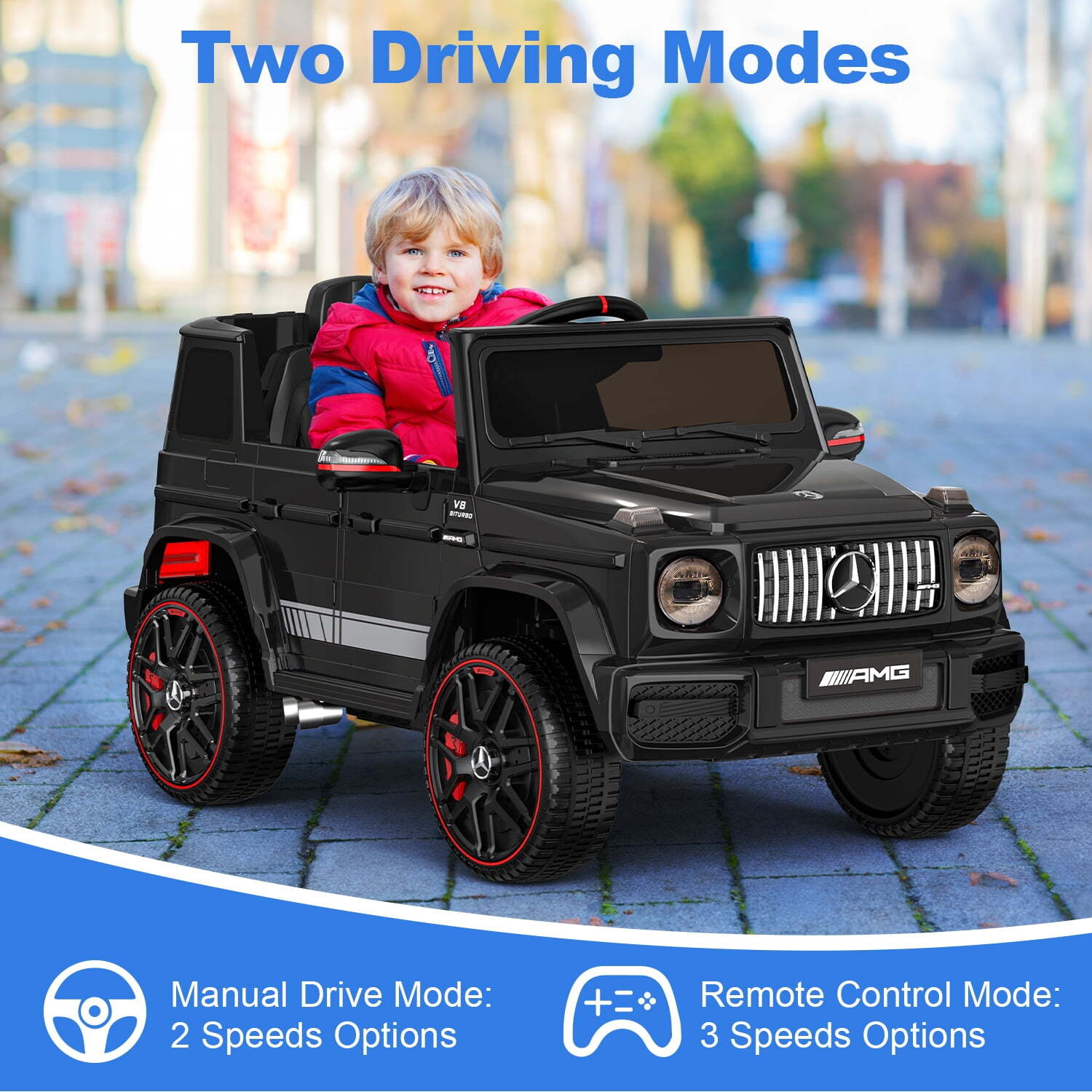 12V G63 Ride-On Wagon Toy with Remote Control, LED Lights, and Music Trend Times 6
