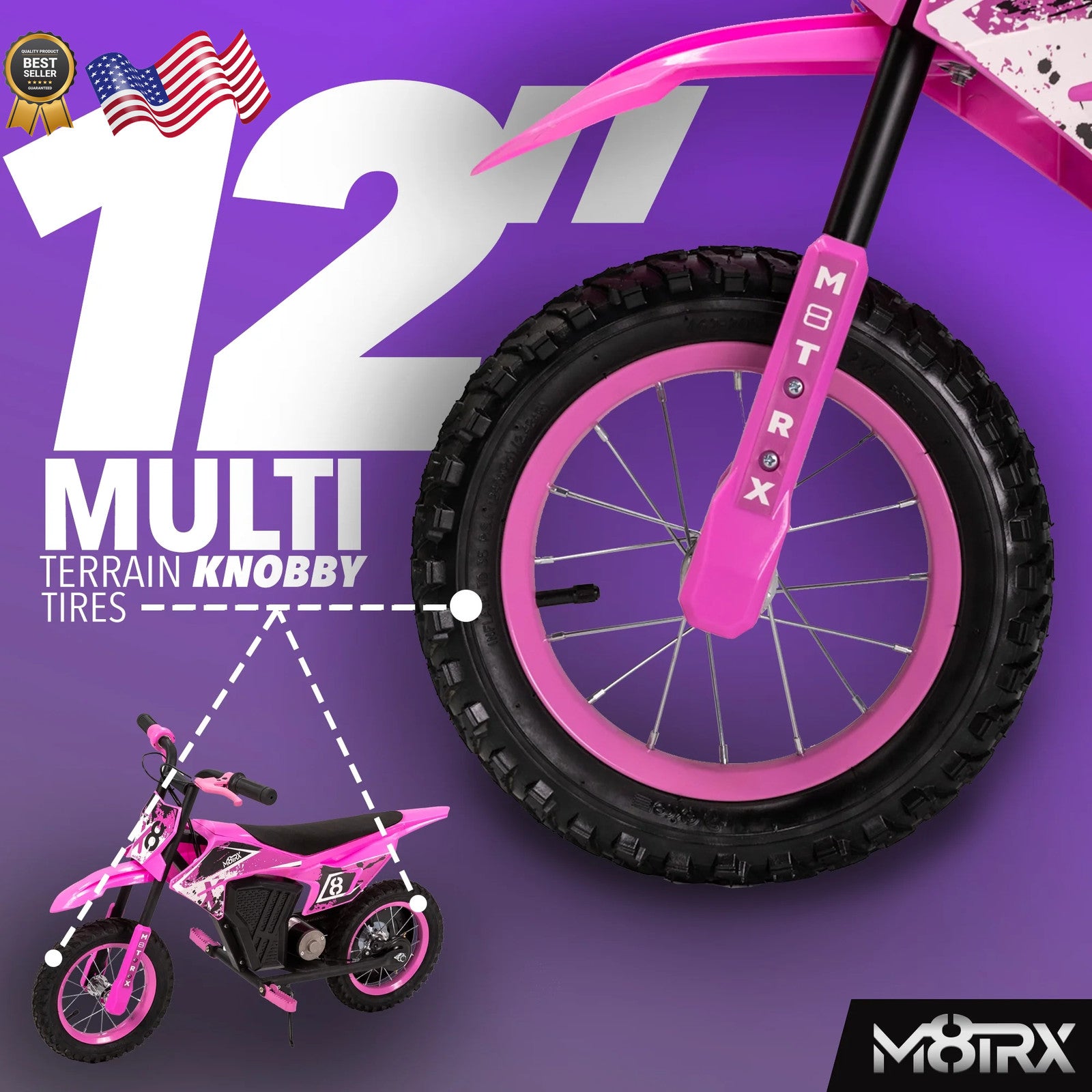 12V Mini Electric Battery-Powered Kids Dirt Bike Ride-On Toy Motorcycle Trend Times 2