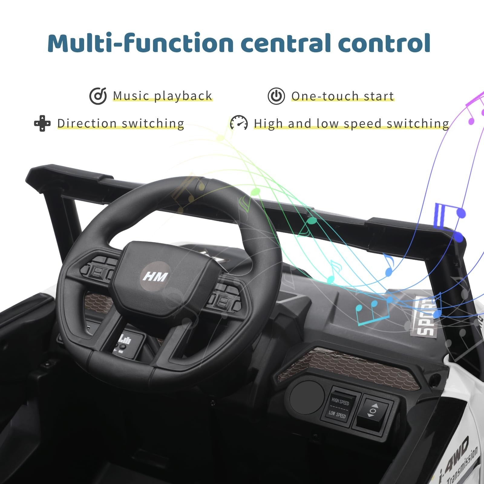 12V Remote Control Ride-On Car for Kids with Lights, Music, and Horn Trend Times 2