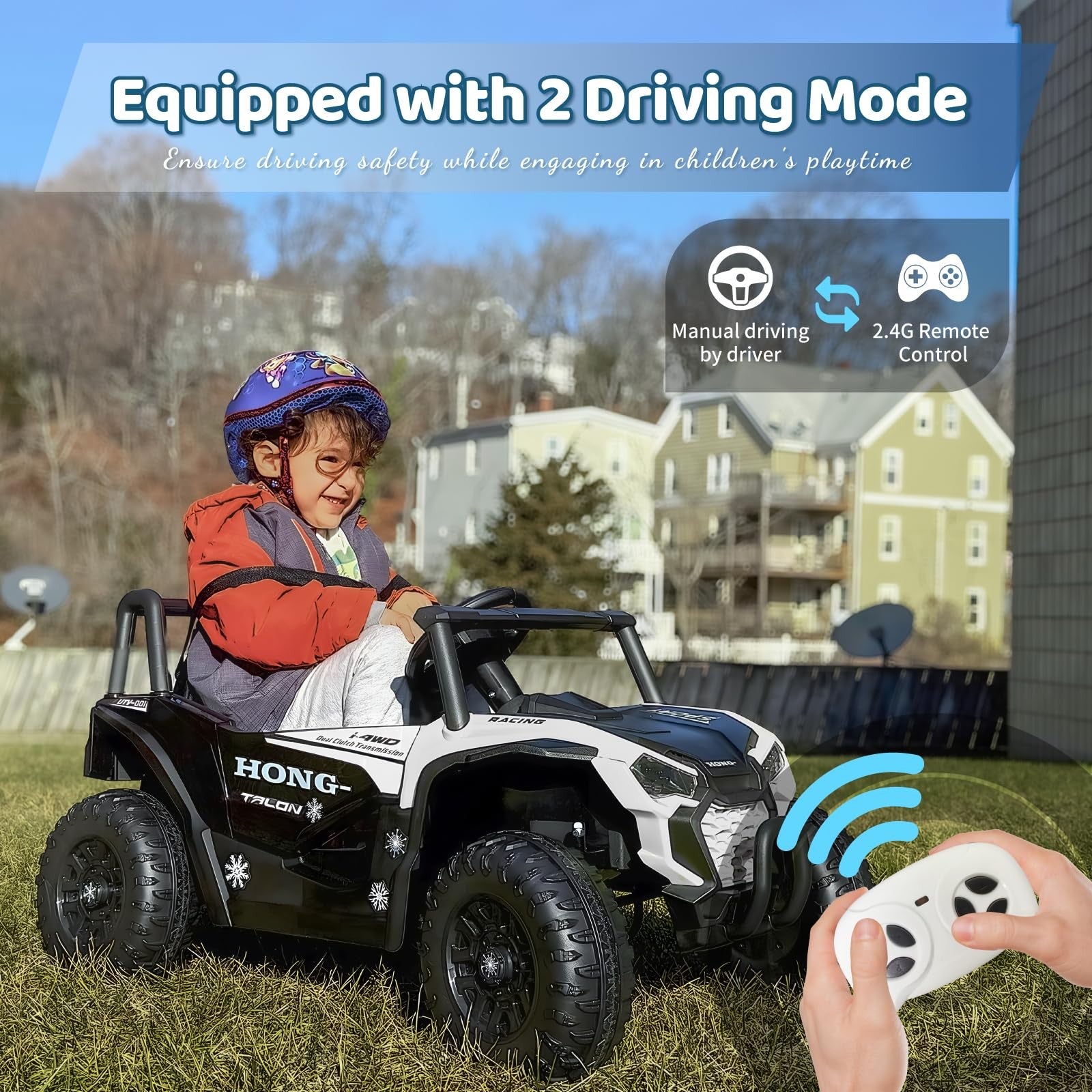 12V Remote Control Ride-On Car for Kids with Lights, Music, and Horn Trend Times 5