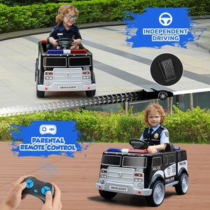 12V Montable Carro de Policía con Control Remoto Luces y Música para Niños Trend Times 4