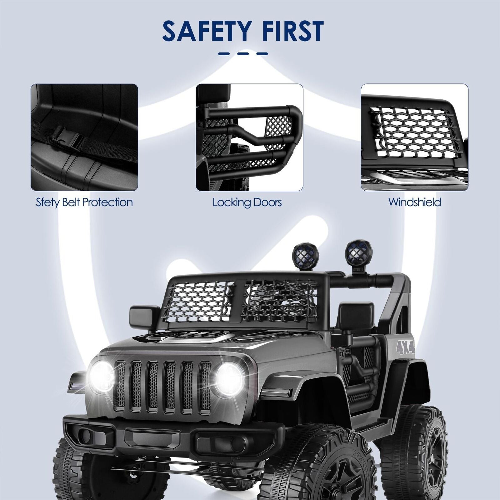 12V Kids Ride-On RC Truck Car with Remote Control, LED Lights, and MP3 Music Player Trend Times 17