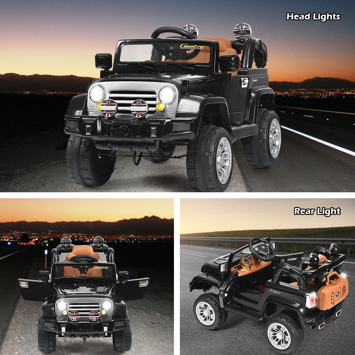 12V Kids Ride-On RC Truck Car with Remote Control, LED Lights, and MP3 Music Trend Times 4