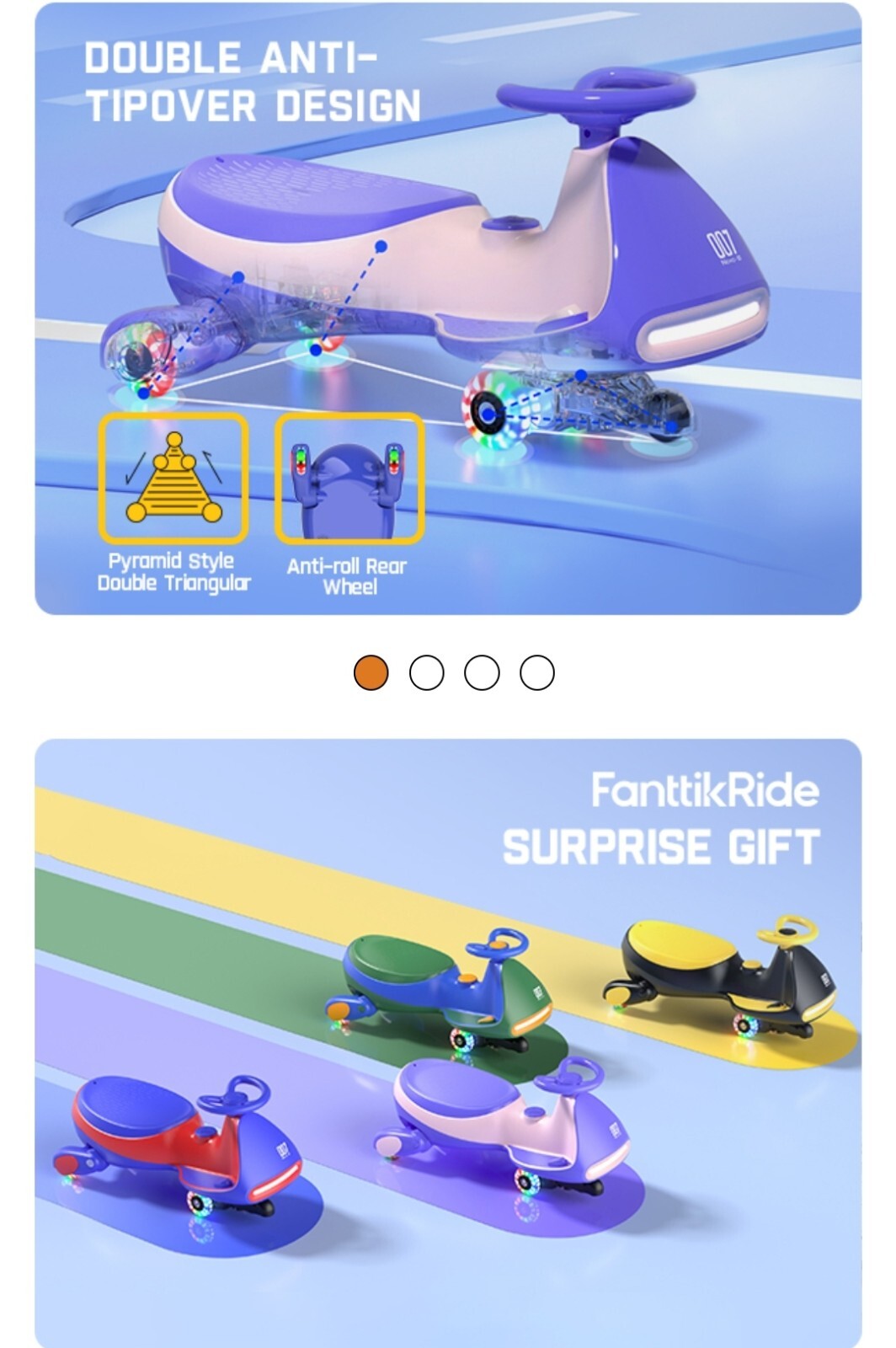 12V N7 Pro Electric Wiggle Car with Pedal, Rechargeable Battery, 2-in-1 Swing Ride-On Toy Trend Times 15