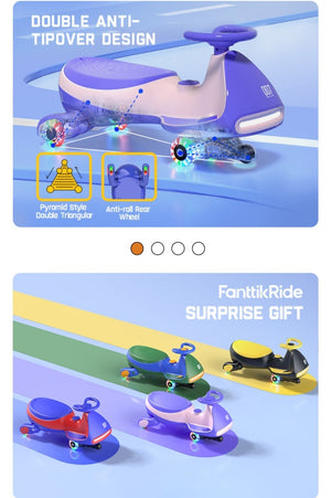 12V N7 Pro Electric Wiggle Car with Pedal, Rechargeable Battery, 2-in-1 Swing Ride-On Toy Trend Times 15