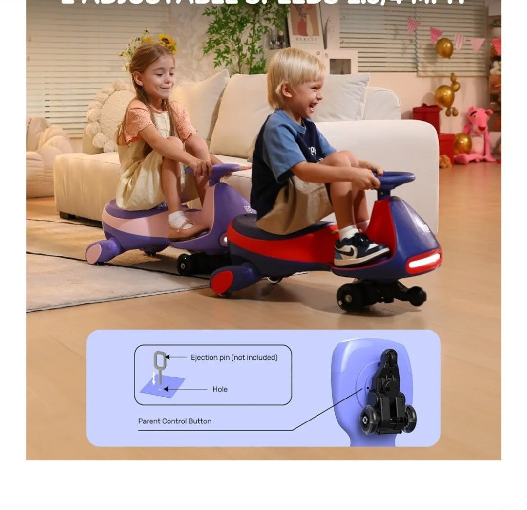 12V N7 Pro Electric Wiggle Car with Pedal, Rechargeable Battery, 2-in-1 Swing Ride-On Toy Trend Times 5